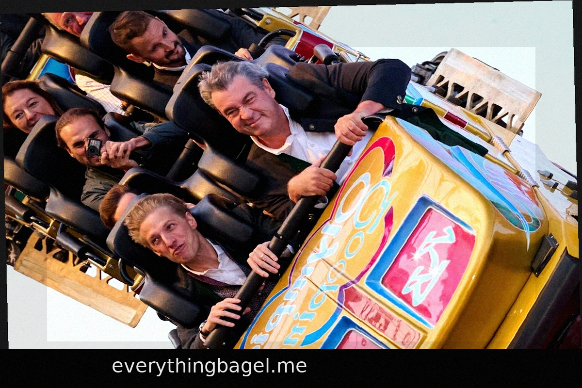Söder and Krause Ride the Olympia Loop Coaster Together